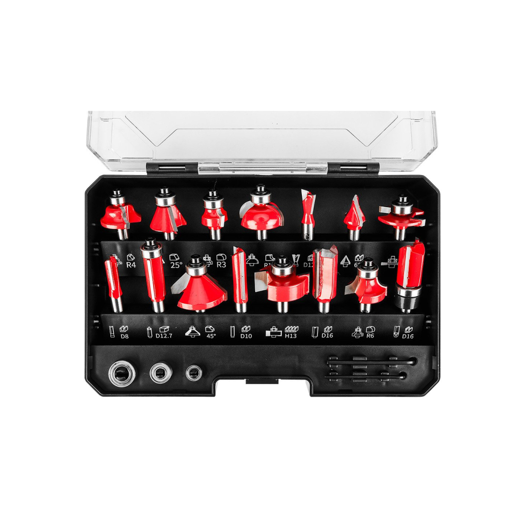 Frezos, 8 mm kotas, 15 vnt. rinkinys. 6