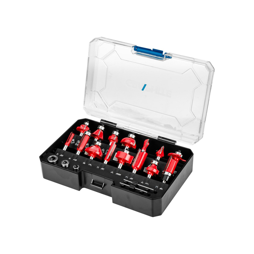 Frezos, 8 mm kotas, 15 vnt. rinkinys.