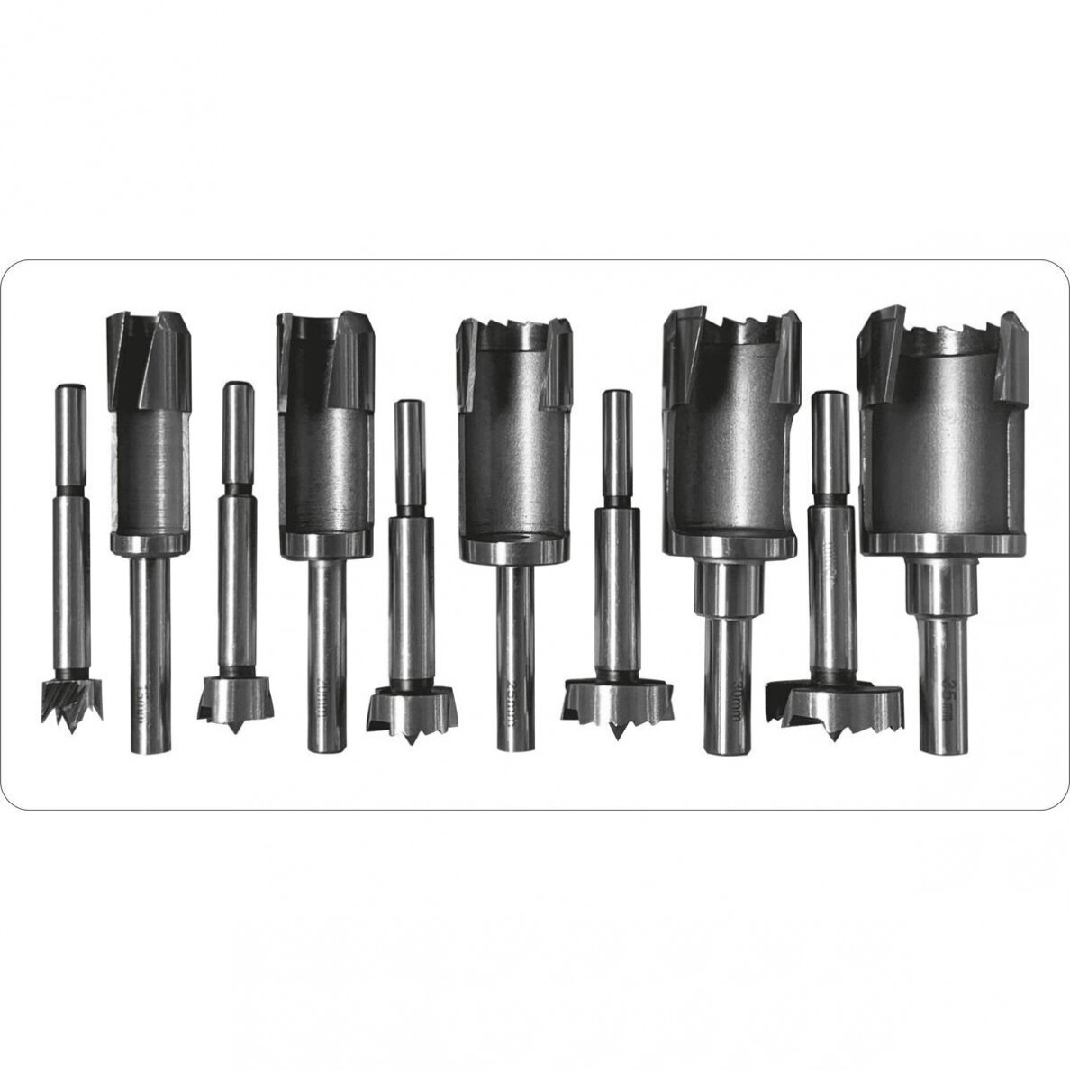 Frezų / kamštinių grąžtų rinkinys medžiui | 15-35 mm | 10 vnt. (YT-33837) 2 Frezų / kamštinių grąžtų rinkinys medžiui | 15-35 mm | 10 vnt. (YT-33837) 2