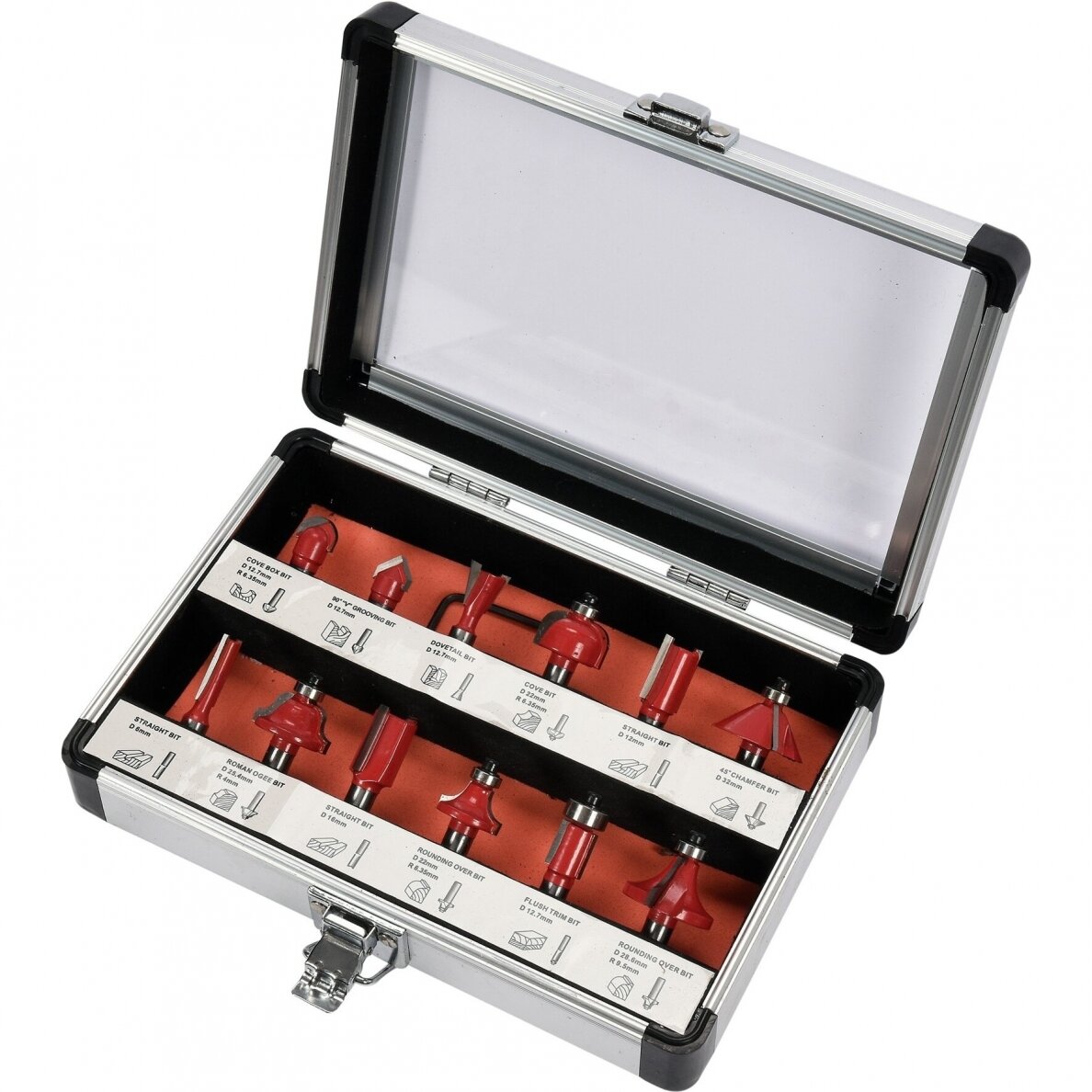 Frezų medžiui rinkinys Yato YT-68005, 8mm, 12 vnt. Frezų medžiui rinkinys Yato YT-68005, 8mm, 12 vnt.