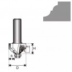 Freza medžiui Dedra 07F162B, 8 D 39,3 H 15,9 R1/R2 4,79/6,35 B 13,1mm