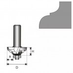 Freza medžiui Dedra 07F183C, 12 D 38,4 H 17,5 R 6,35 B 12,7mm