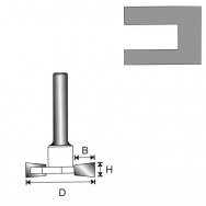 Freza medžiui Dedra 07F122B, 8 D 32 H 6,35 B 9,4  mm