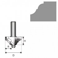 Freza medžiui Dedra 07F172B, 8 D 34,9 H 15 R 5,6 B 12,9mm