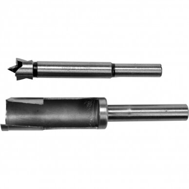 Freza / kamštinis grąžtas medžiui | 15 mm | 2 vnt. (YT-33830) 1 Freza / kamštinis grąžtas medžiui | 15 mm | 2 vnt. (YT-33830) 1