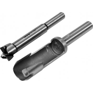 Freza / kamštinis grąžtas medžiui | 15 mm | 2 vnt. (YT-33830) Freza / kamštinis grąžtas medžiui | 15 mm | 2 vnt. (YT-33830)