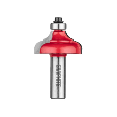 Frezavimo antgalis, paviršius apvalinamas, dekoratyvinis, HM, 38,4 x 17,5 mm, kotas 12 mm