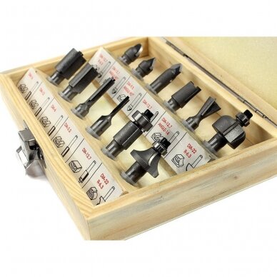 Frezų medžiui rinkinys 12 vnt., 8mm Frezų medžiui rinkinys 12 vnt., 8mm