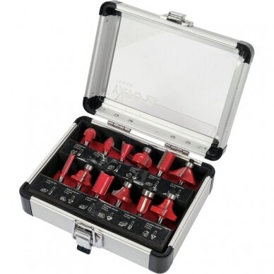 Frezų medžiui rinkinys | Ø 6 mm | 12 vnt. (YT-68006) Frezų medžiui rinkinys | Ø 6 mm | 12 vnt. (YT-68006)