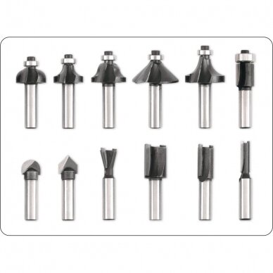 Frezų medžiui rinkinys Vorel 12 vnt., 8 mm 2 Frezų medžiui rinkinys Vorel 12 vnt., 8 mm 2