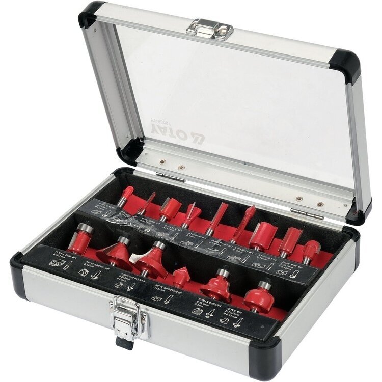 Frezų medžiui rinkinys | Ø 6 mm | 15 vnt. (YT-68007) Frezų medžiui rinkinys | Ø 6 mm | 15 vnt. (YT-68007)