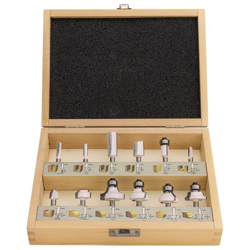 FREZŲ RINKINYS Makita D-57065, 12 vnt. 6mm kotelis