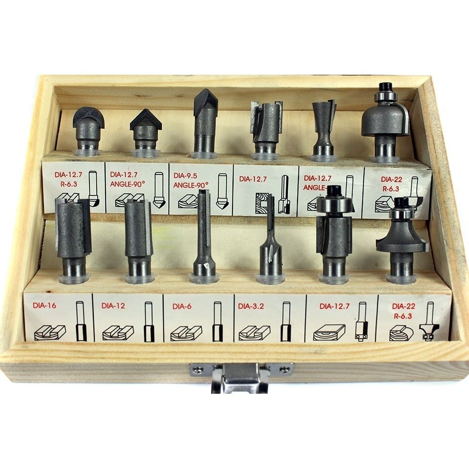 Frezų medžiui rinkinys 12 vnt., 8mm 1 Frezų medžiui rinkinys 12 vnt., 8mm 1