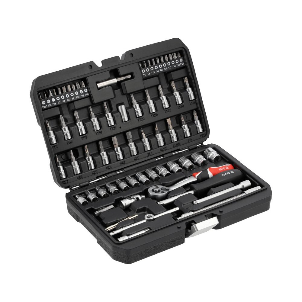 Galvučių su terkšle rinkinys | 6.3 mm (1/4") | 68 vnt (YT-14502)