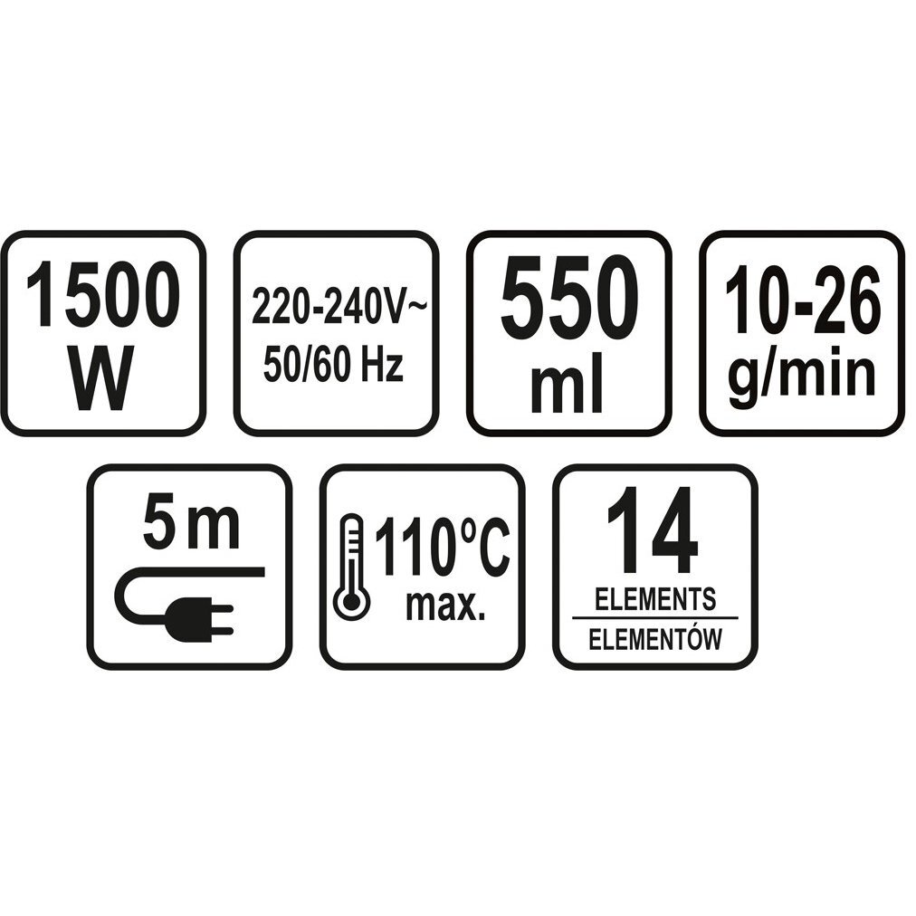 Garų šluota Lund, garinis valytuvas, 1500 W 6 Garų šluota Lund, garinis valytuvas, 1500 W 6