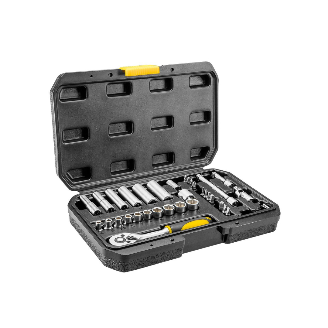 Galvučių ir raktų komplektas  1/4" CV, 36 vnt.