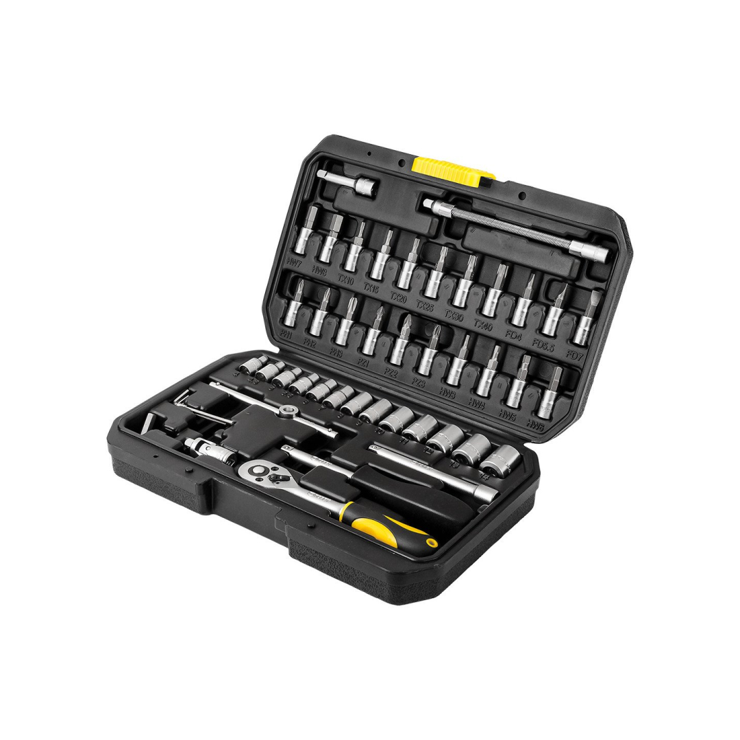 Galvučių ir raktų komplektas 1/4" CV, 46 vnt. 4