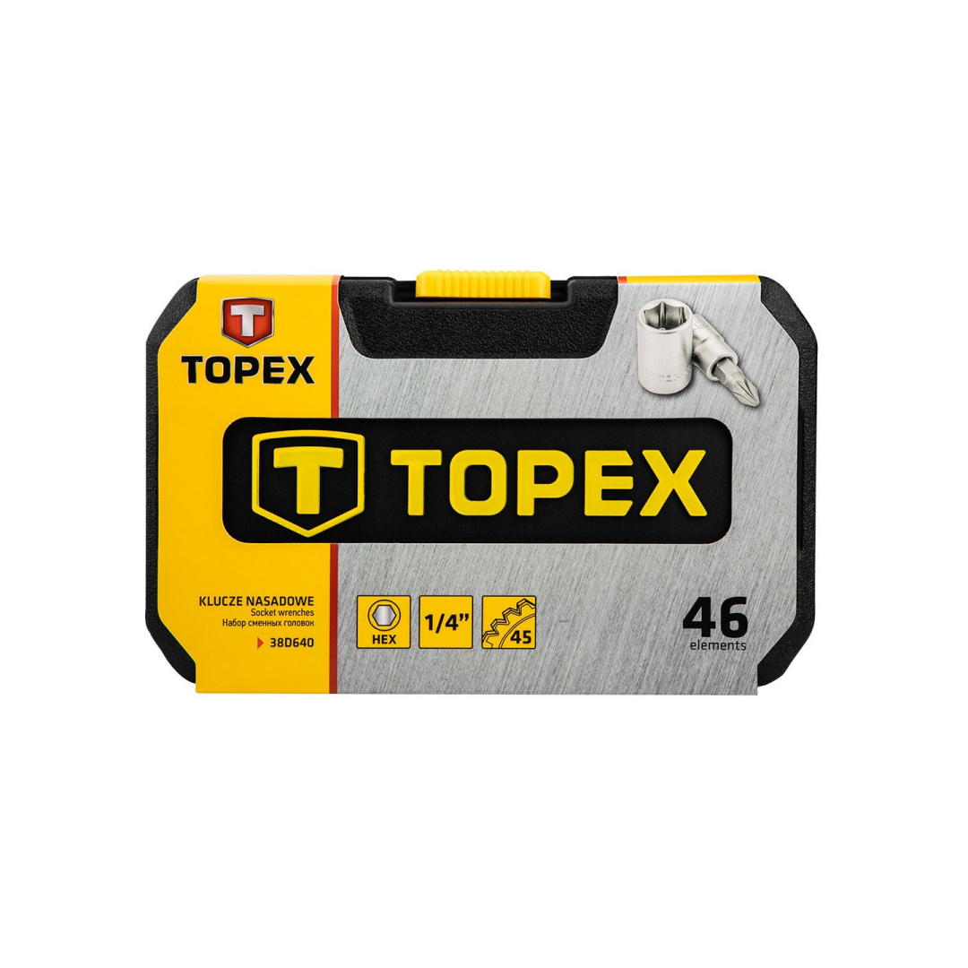 Galvučių ir raktų komplektas 1/4" CV, 46 vnt. 6