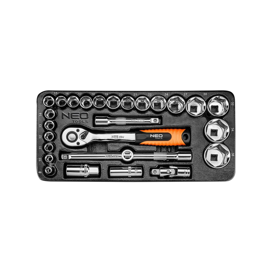 Galvučių rinkinys 1/2'', 27 vnt., 10-26 mm