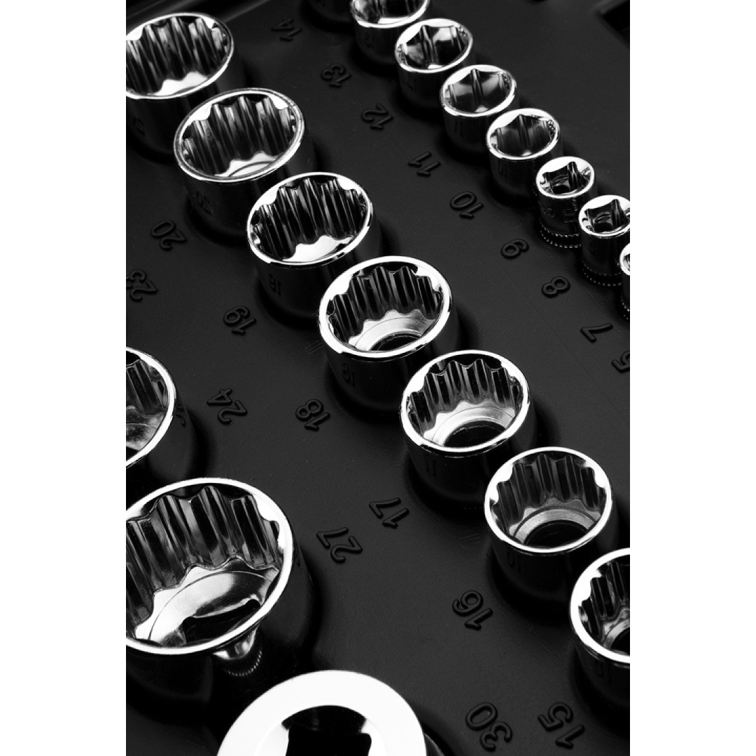 Galvučių rinkinys 1/2&quot; ir 1/4&quot;   86 dalys 7