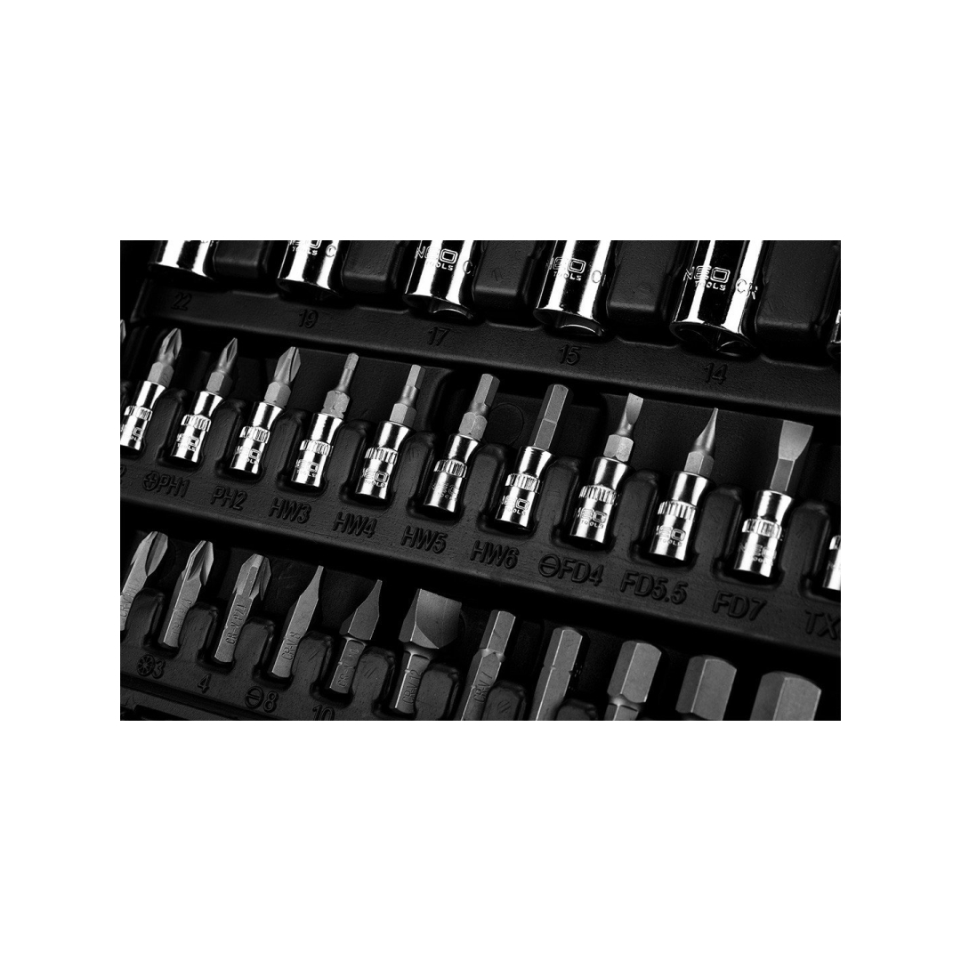 Galvučių rinkinys 1/4", 1/2", 110 vnt. 4 Galvučių rinkinys 1/4", 1/2", 110 vnt. 4