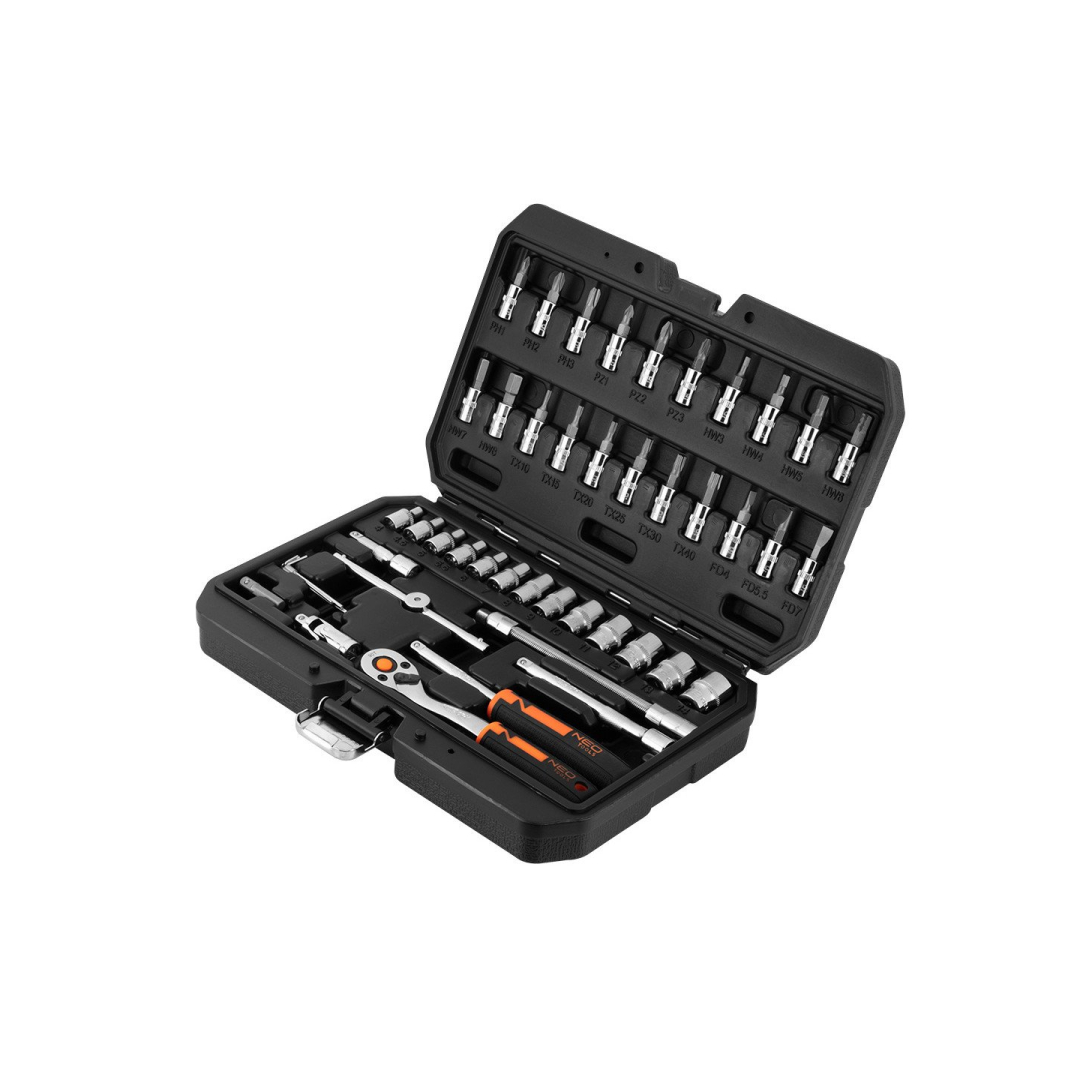 Galvučių rinkinys 1/4", 46 vnt. 2