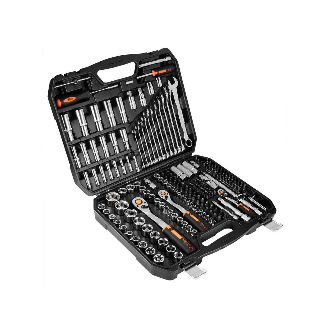 Galvučių rinkinys 219 vnt., 1/2", 3/8", 1/4", CrV