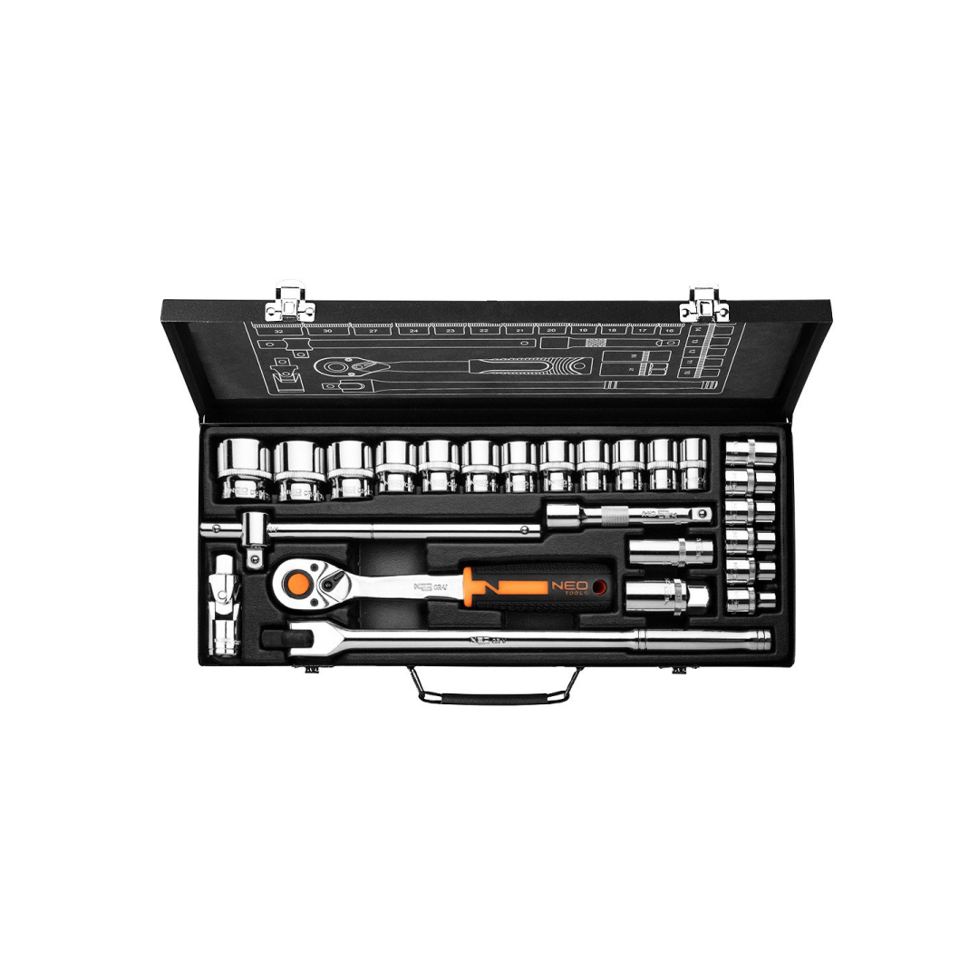 Galvučių rinkinys 25 vnt. rinkinys, 1/2" , CrV 5