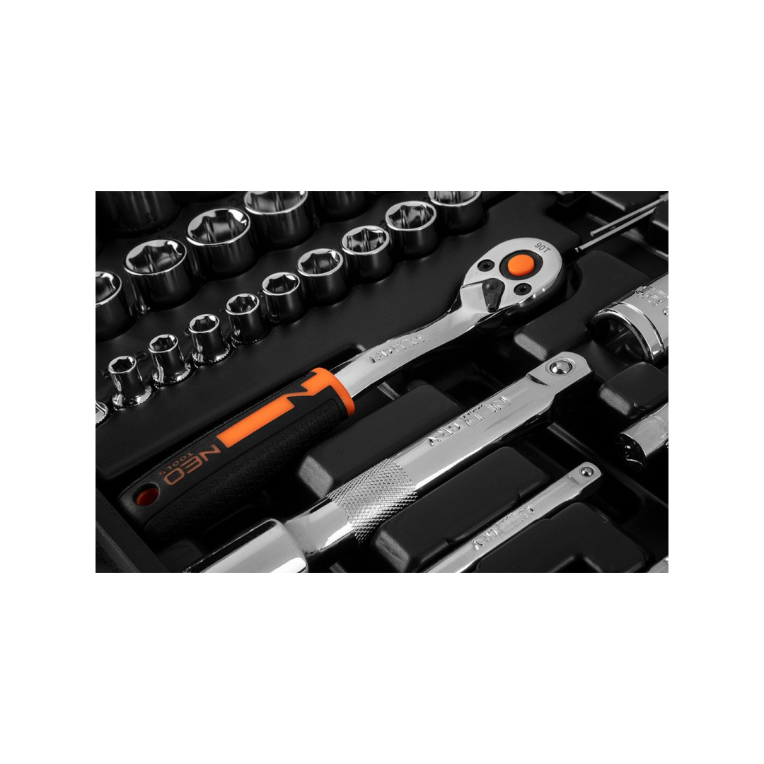 Galvučių rinkinys 73 vnt. rinkinys, 1/2", 1/4" , CrV 6