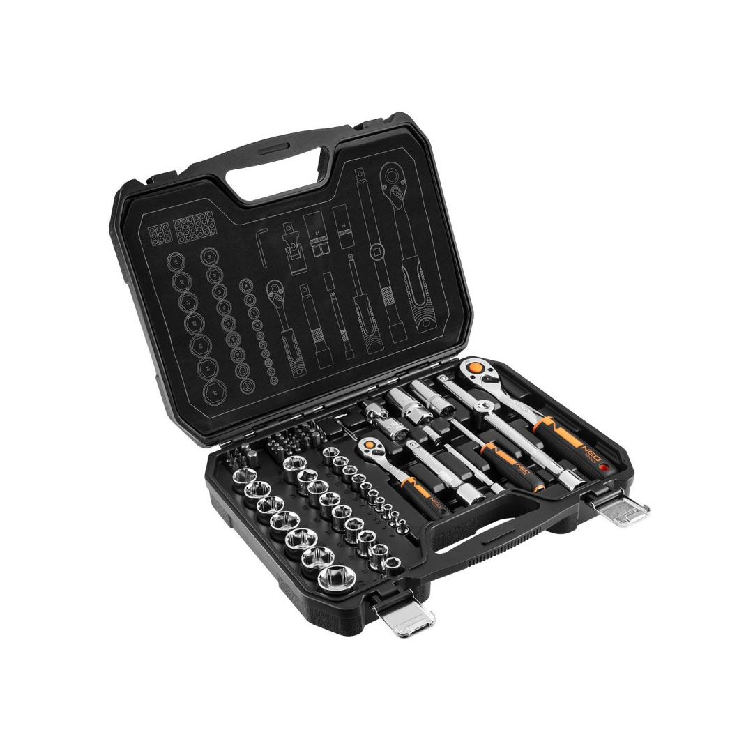 Galvučių rinkinys 73 vnt. rinkinys, 1/2", 1/4" , CrV Galvučių rinkinys 73 vnt. rinkinys, 1/2", 1/4" , CrV