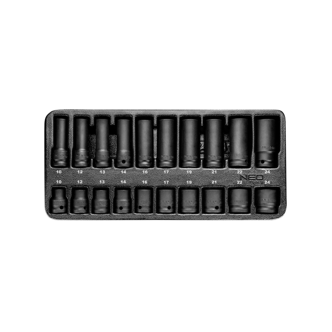 Galvutės smūginės smūginės 1/2, 20 vnt., 10-24 mm