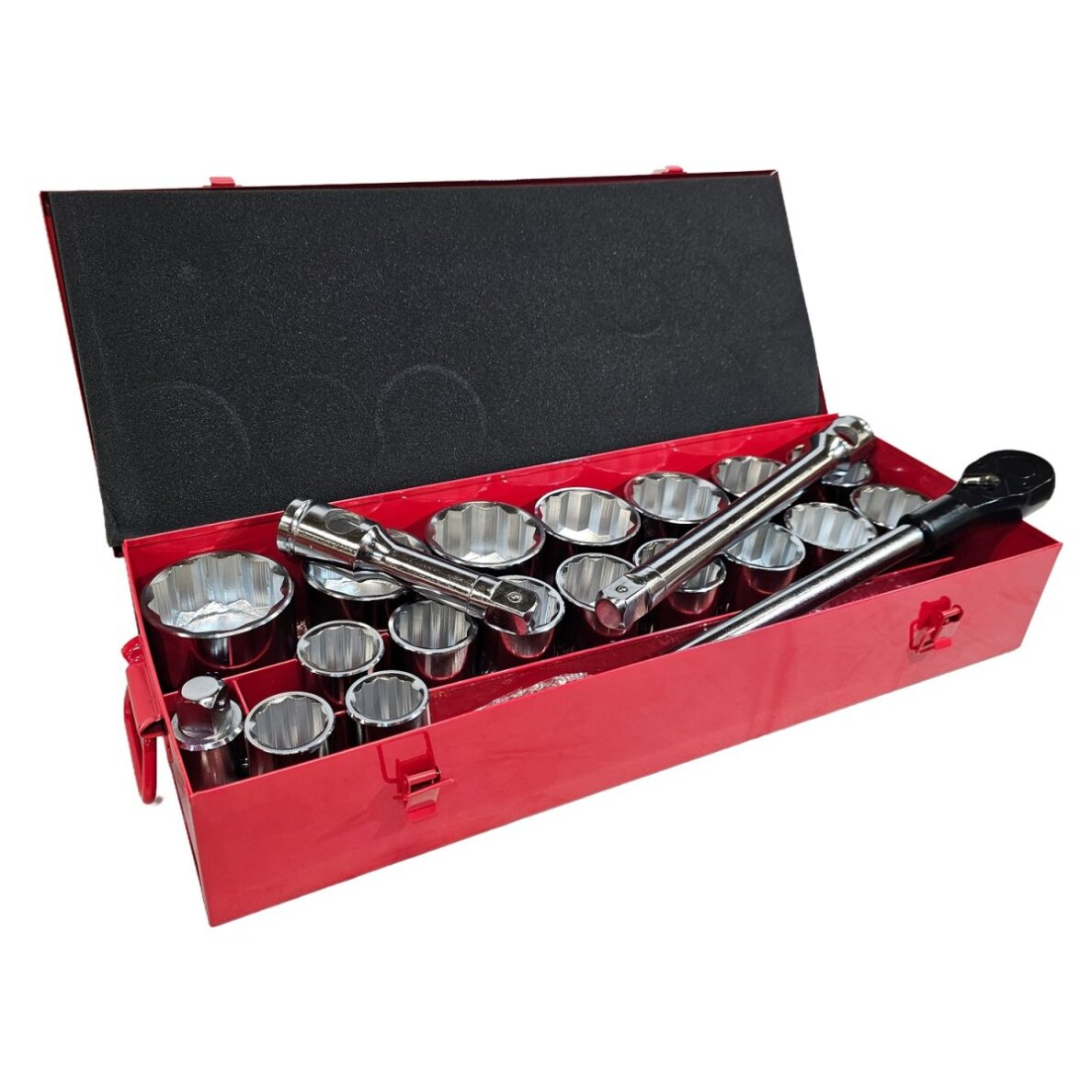 Galvučių ir rakto komplektas 12 kampės | 25 mm (1") | 36 - 80 mm | 22 vnt. (SS122) Galvučių ir rakto komplektas 12 kampės | 25 mm (1") | 36 - 80 mm | 22 vnt. (SS122)