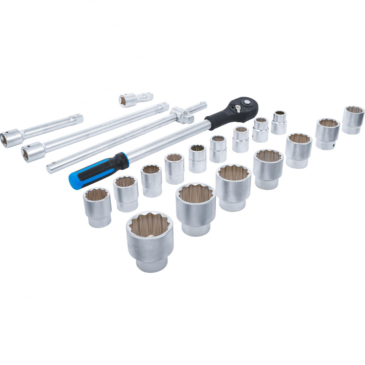 Galvučių ir rakto komplektas BGS-technic, 20 mm (3/4"), 21 vnt. 1 Galvučių ir rakto komplektas BGS-technic, 20 mm (3/4"), 21 vnt. 1