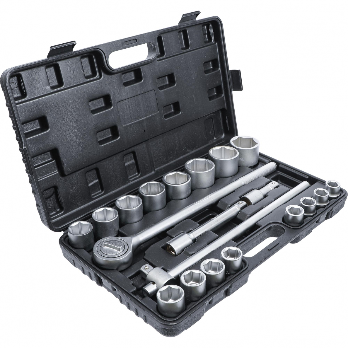 Galvučių ir rakto komplektas BGS-technic, 20 mm (3/4"), 19-50 mm, 20 vnt. Galvučių ir rakto komplektas BGS-technic, 20 mm (3/4"), 19-50 mm, 20 vnt.