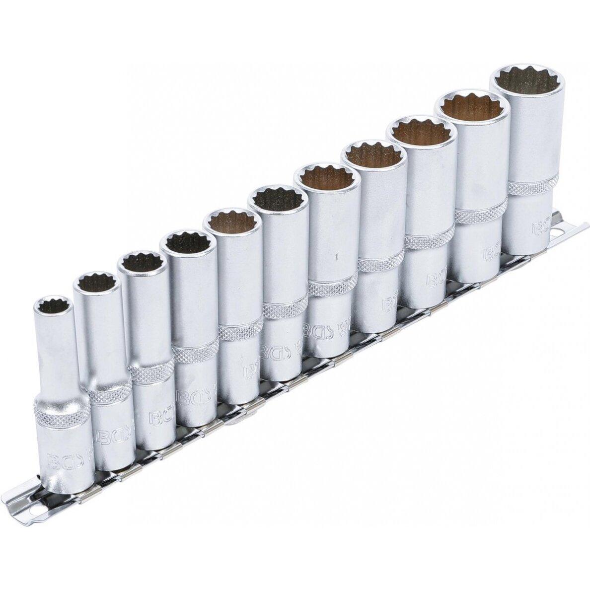 Galvučių rinkinys, 12 kampų, ilgos | 10 mm (3/8") | 8 - 19 mm | 11 vnt. (5252)