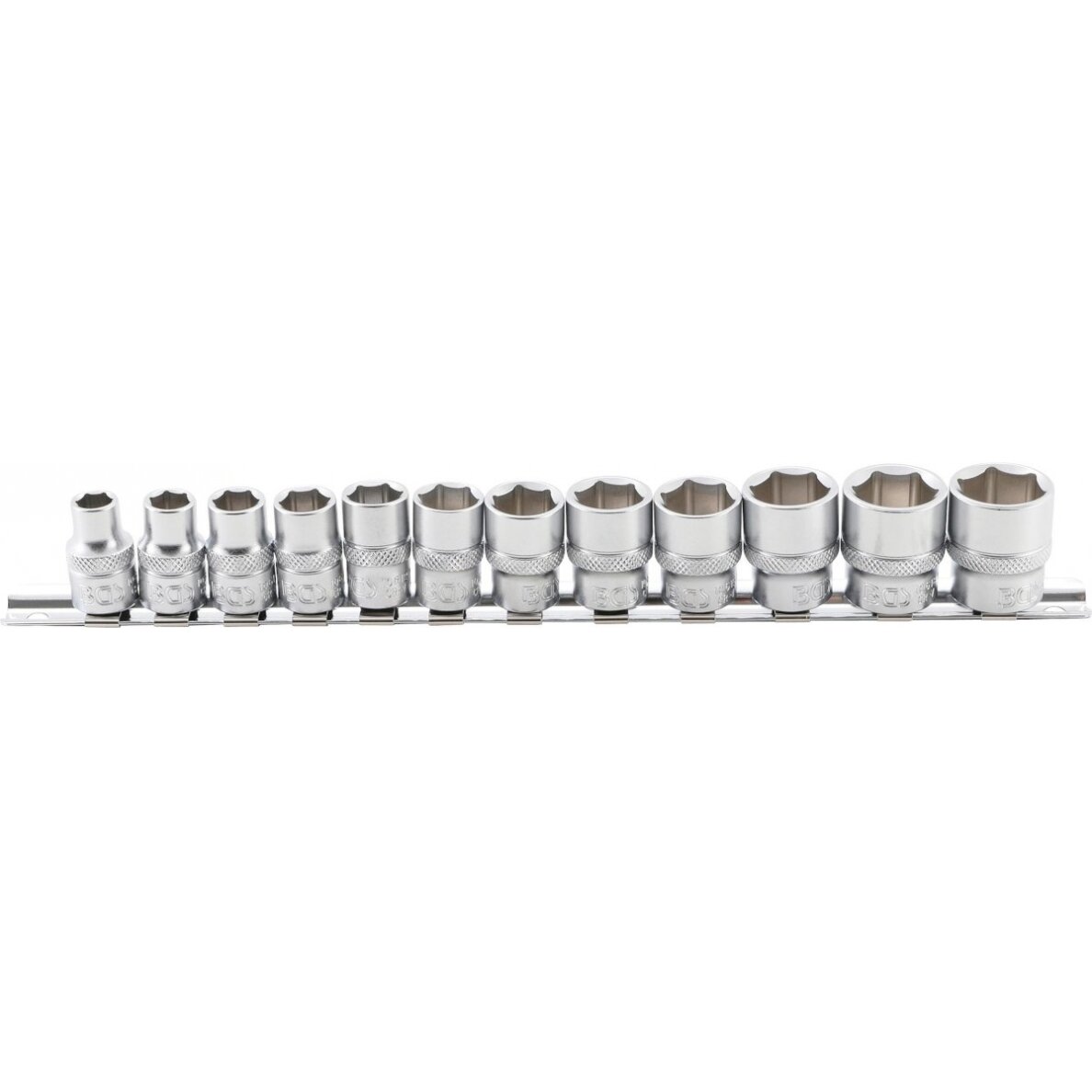 Galvučių rinkinys, šešiakampės | 10 mm (3/8") | 8 - 19 mm | 12 vnt. (9104) Galvučių rinkinys, šešiakampės | 10 mm (3/8") | 8 - 19 mm | 12 vnt. (9104)