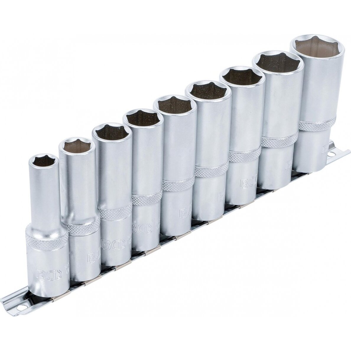 Galvučių rinkinys šešiakampės, ilgos | 12,5 mm (1/2") | 10 - 24 mm | 9 vnt. (2223) Galvučių rinkinys šešiakampės, ilgos | 12,5 mm (1/2") | 10 - 24 mm | 9 vnt. (2223)