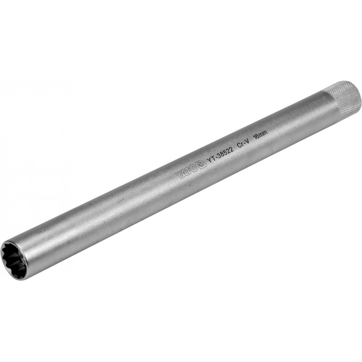 Galvutė žvakėms 12 kampų | ypač ilga | magnetinė | 10 mm (3/8") | 16 mm (YT-38522) Galvutė žvakėms 12 kampų | ypač ilga | magnetinė | 10 mm (3/8") | 16 mm (YT-38522)