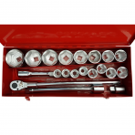Galvučių ir rakto komplektas Essen tools, 25 mm (1"), 30 - 80 mm, 21 vnt