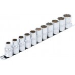 Galvučių rinkinys 12 kampų | 12,5 mm (1/2") | 10 - 21 mm | 11 vnt. (9107)