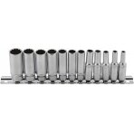 Galvučių rinkinys, 12 kampų, ilgos | 6.3 mm (1/4") | coliniai dydžiai | 12 vnt. (2757)