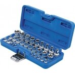 Galvučių rinkinys E-Tipas | 6.3 mm (1/4") / 12.5 mm (1/2") | | E4 - E24 | 28 vnt. (70099)