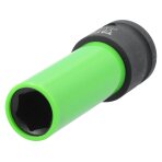 Galvutė smūginė ilga plonasienė | su plastikine apsauga | 12,7 mm (1/2") | 15 mm (YT-10581)