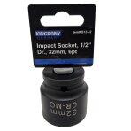 Galvutė smūginė šešiakampė | 12,5 mm (1/2") | 32 mm (S12-32) Galvutė smūginė šešiakampė | 12,5 mm (1/2") | 32 mm (S12-32)