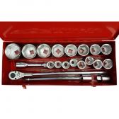 Galvučių ir rakto komplektas Essen tools, 25 mm (1"), 30 - 80 mm, 21 vnt