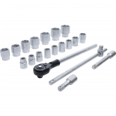 Galvučių ir rakto komplektas BGS-technic, 20 mm (3/4"), 19-50 mm, 20 vnt.