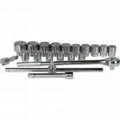Galvučių ir raktų komplektas, 20 mm (3/4"), 21 vnt.