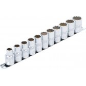 Galvučių rinkinys 12 kampų | 12,5 mm (1/2") | 10 - 21 mm | 11 vnt. (9107)