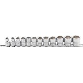 Galvučių rinkinys, šešiakampės | 10 mm (3/8") | 8 - 19 mm | 12 vnt. (9104)