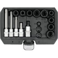 Galvučių ir antgalių rinkinys stabdžių suportams | 17 vnt. (YT-06812)